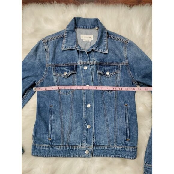 Rag & Bone 100% Cotton Long Sleeve Nico Denim Y2K Jacket Worn Indigo Size XS - Picture 6 of 10
